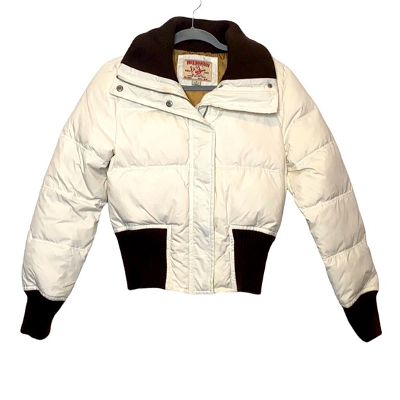 True Religion Jackets & Blazers - True Religion Women's White & Brown Cropped Down-Filled Puffer Jacket sz Small